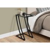 Vynxaria Contemporary Modern C-Shaped Accent Table Clear Tempered Glass Top, Black Metal Z-Shaped Base, Versatile Side/Snack Table, Easy Assembly - 2 of 4