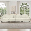 4 Seat Chenille Modular Sectional Sofa,Modular Couch for Living Room,Modular Sofa with Flared Arms and Removable Skirt,Spindle Legs-Coolbibila - 2 of 4