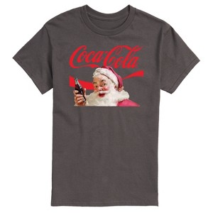 Men's - Coca Cola - Santa Closeup Coca Cola Logo Short Sleeve Graphic T-Shirt - 1 of 4