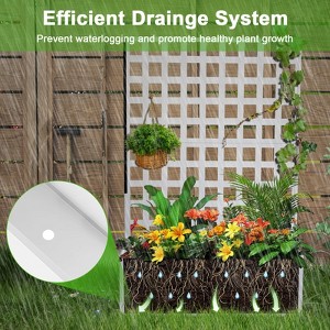 71 in X47 in X12 in Metal Planter Box with Trellis, Raised Garden Bed with Privacy Screen & Drainage Holes - 1 of 4
