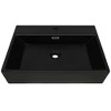 vidaXL Basin with Faucet Hole Ceramic Black 23.8"x16.7"x5.7" - 3 of 4