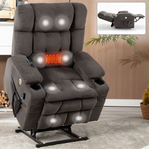 NicBex Recliner Chair Power Lift Chair with 2 Cup Holders Massage Chair with Heating Comfy Chair for Living Room, Reading Room - 1 of 4