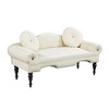 2-Seater Sofa Loveseat Velvet Upholstered Couch with 2 Pillows - ModernLuxe - 2 of 4
