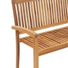 vidaXL Stacking Patio Bench with Cushion 50.6 in. Solid Teak Wood - 4 of 4