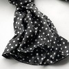 Slickblue Cute White Dots on Black Background Silk Scarf, Soft Lightweight Shawl for Women, Elegant Fashion- Two Sizes - image 2 of 4