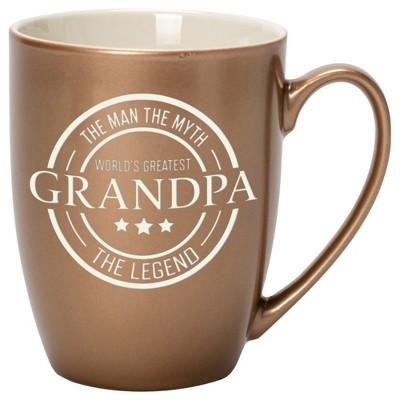 Elanze Designs World's Greatest Grandpa The Man The Myth The Legend Bronze 10 ounce New Bone China Coffee Cup Mug