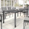 Martha Stewart Bedford 70" Indoor-Outdoor Patio Table with Brushed Woodgrain Aluminum Finish - 2 of 4