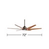 72" Casa Vieja Power Hawk Modern Indoor Outdoor Ceiling Fan with Dimmable LED Light Remote Oil Rubbed Bronze Painted Wood Damp Rated for Patio House - 4 of 4