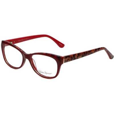 Valerie Spencer VS9290 48mm Women's Acetate Cateye Designer Eyeglasses OR Blue Light Filter OR Reading Glasses in Red Leopard Animal Print