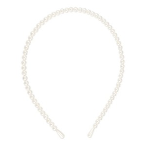 Unique Bargains Women's Elegant Faux Pearl Headband 4.53" Gold Tone White 1 Pc - 1 of 4