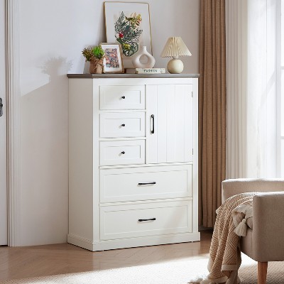Bella Depot Farmhouse 5 Drawer Dresser for Bedroom