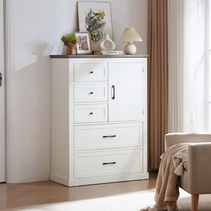 Bella Depot Farmhouse 5 Drawer Dresser for Bedroom - 1 of 4