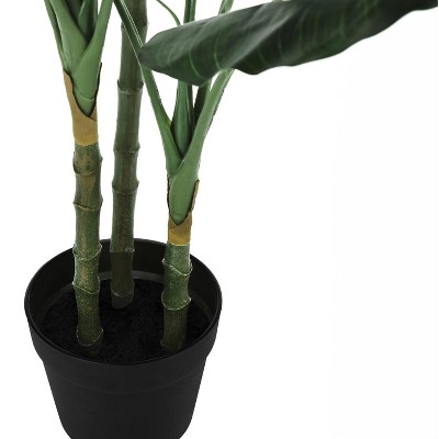 42" Tall Dark Green Silk and Plastic Potted Floor Plant
