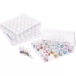 Yuyosunb 24pieces Small Bead Organizer,Transparent Plastic Diamond Painting Storage Containers Jewelry Earring Beads Sewing Pills Beads Organizers Storage Container Bottle，with 2 Rectangular Boxes 