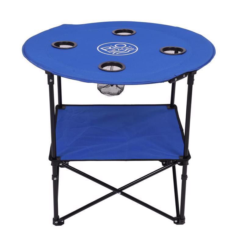 Rio Brands Plastic Blue 28 in. Round Foldable Picnic Table, 1 of 2