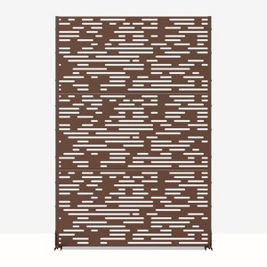 PexFix 72 in. H x 47 in. W Outdoor Metal Privacy Screen Wave Pattern in Brown - 1 of 4