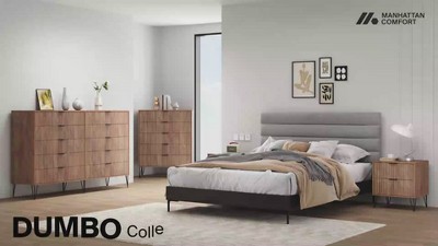 Dumbo 3-Piece Brown Wood Dresser and Nightstand Set