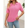 Women's Summer Sweater Short Sleeve V-Neck Casual Sweater Knit Pullover Tops Trendy Spring Summer Outfits - 2 of 4