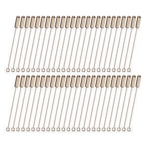 Unique Bargains Brooch Stick Pins Copper Long Needle with Stopper Ends for DIY 50 Pcs Rose Gold - 1 of 4