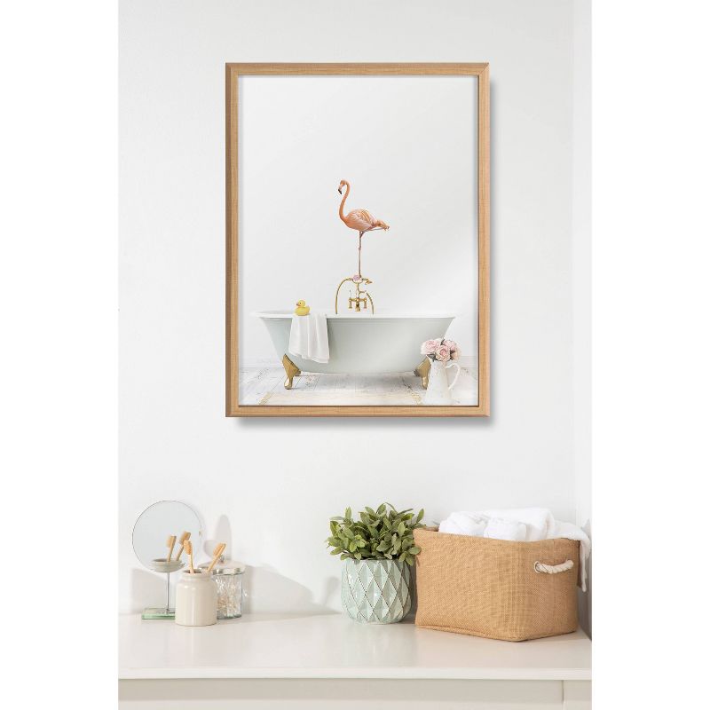 18&#34; x 24&#34; Blake Flamingo Cottage Bathroom by Amy Peterson Art Studio Framed Printed Glass Natural - Kate &#38; Laurel All Things Decor, 6 of 7