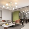 POWLIG 6-Light Black Gold Mid Century Modern Nordic Sputnik Chandelier Flush Mount - 4 of 4