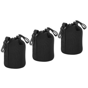 Unique Bargains Neoprene Waterproof Shockproof Wear-resistant Lens Pouch Black 3 Pcs - 1 of 3