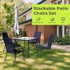 Hyleory 4PCS Patio Stackable Dining Chairs with Curved Armrests & Quick-Drying Fabric - 4 of 4