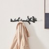 Danya B. Dark Brown Cast Iron Birds on Tree Branch Decorative Wall Sculpture Utility Hook Unit with 4 Hooks - image 2 of 4