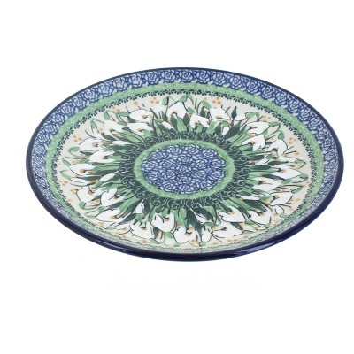 Blue Rose Polish Pottery Snowdrop Dessert Plate