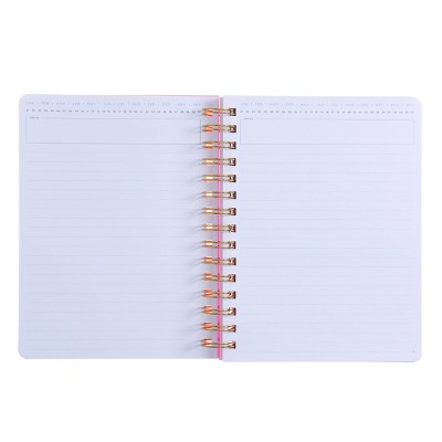 russell+hazel 100pg Ruled Notebook 8&#34;x6.75&#34; Spiral Neon Pink_2