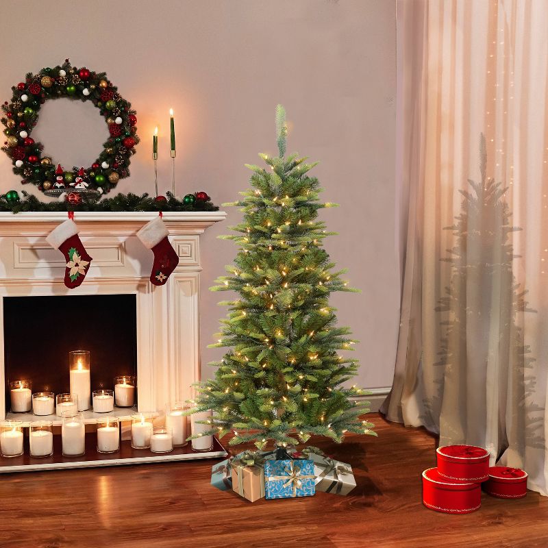 4.5ft Puleo Pre-Lit Slim Aspen Fir Artificial Christmas Tree Clear Lights, 5 of 6