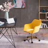 Modern Velvet Swivel Desk Chair, Height Adjustable 360 Degree Swivel Office Chair With Metal Legs, Upholstered Makeup Vanity Armchair With Back - 2 of 4