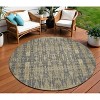 Gray Taupe And Beige Moroccan Washable Indoor Outdoor Area Rug - 2 of 4