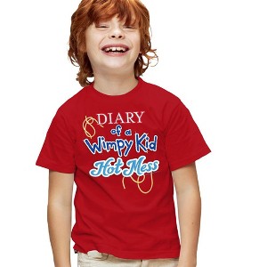 Boys' Short Sleeve Diary Of A Wimpy Kid Hot Mess Logo T-Shirt - 1 of 4
