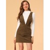 INSPIRE CHIC Women's V-Neck Corduroy Strap Back Overall Mini Pinafore Dress - 2 of 4