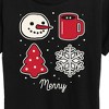 Women's - Instant Message - Merry Christmas Grid Short Sleeve Graphic T-Shirt - 2 of 4