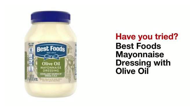 Best Food Mayonnaise Dressing with Olive Oil - 30oz, 2 of 6, play video