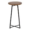 Kate and Laurel Zia Round Metal Side Table, 15x15x26, Natural and Black - 3 of 4