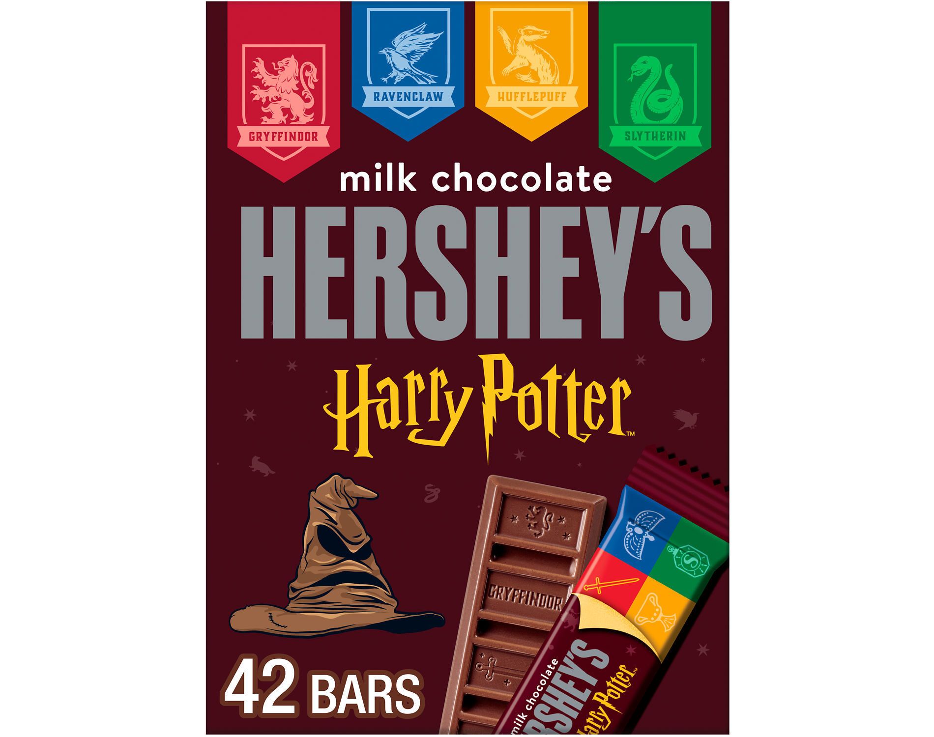 HERSHEY'S Milk Chocolate Harry Potter Halloween Candy Snack Size Box - 18.9oz/42pc