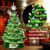 15'' Pre-Lit Tabletop Ceramic Christmas Tree with 66 Multi Color Lights and 2 Star Toppers, Green - 4 of 4