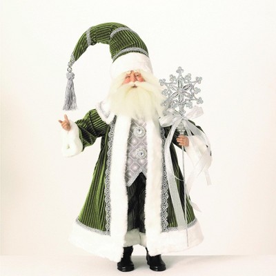 Sullivans Santa & Snowflake Sculpture 24"H Green