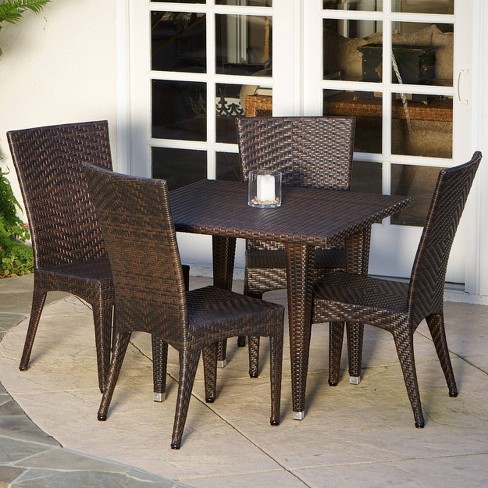 Brooke 5pc Wicker Patio Dining Set – Multi-brown – Christopher Knight Home For Sale
