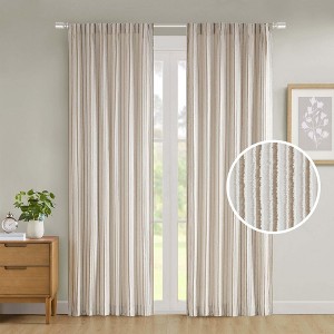 Curtain Window Cationic Dye Clipped Jacquard Design Farmhouse Window Curtain - 1 of 4