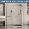 NicBex Shower Door 76"H Semi-Frameless Shower Doors Double Sliding Shower Door with 5/16" (8mm) Thick Clear Tempered Glass Door, Matte Black - 2 of 4
