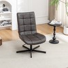 Roundhill Furniture Arlena Faux Leather Tufted Swivel Accent Chair - 2 of 4