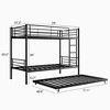 GDFStudio Calla Modern Metal Bunk Bed Frame with Trundle, Ladder and Full-Length Guardrail - 3 of 4