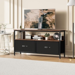 TV Stand with Storage, TV Console for Living Room, 2-Drawer Entertainment Center with Open Shelf, Fabric Drawer for 32 to 50 Inch TV - 1 of 4
