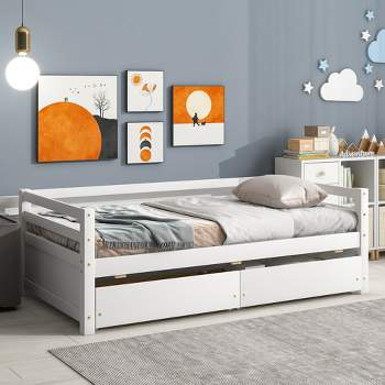 Twin Size Wooden Daybed with 2 Storage Drawers - ModernLuxe