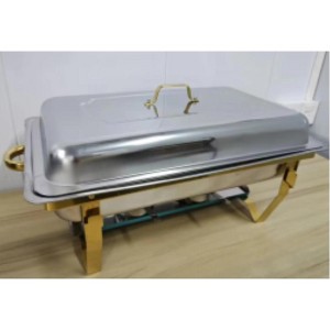 Chafing Dishes for Buffet 2 Pack, 8 Qt Stainless Steel Chafers and Buffet Warmers Sets with Lid, Serving Food Warmer Catering Buffet Display, Gold - 1 of 1