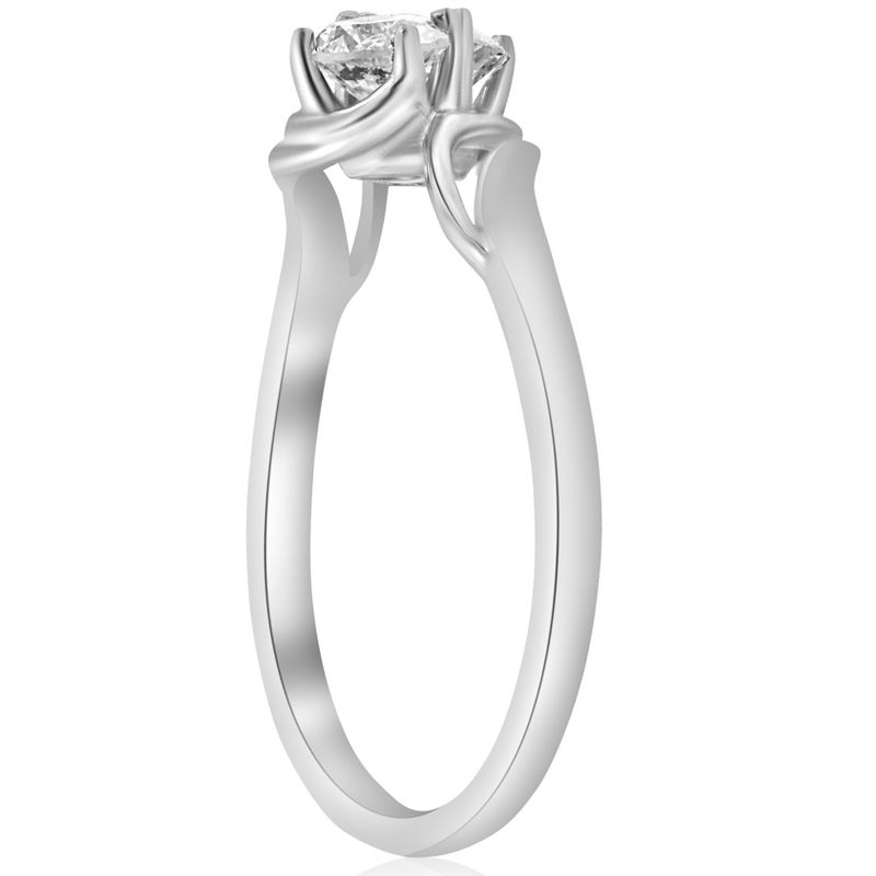 Pompeii3 5/8 ct Two Stone Diamond Forever Us Engagement Ring Solitaire 14k White Gold, 3 of 5